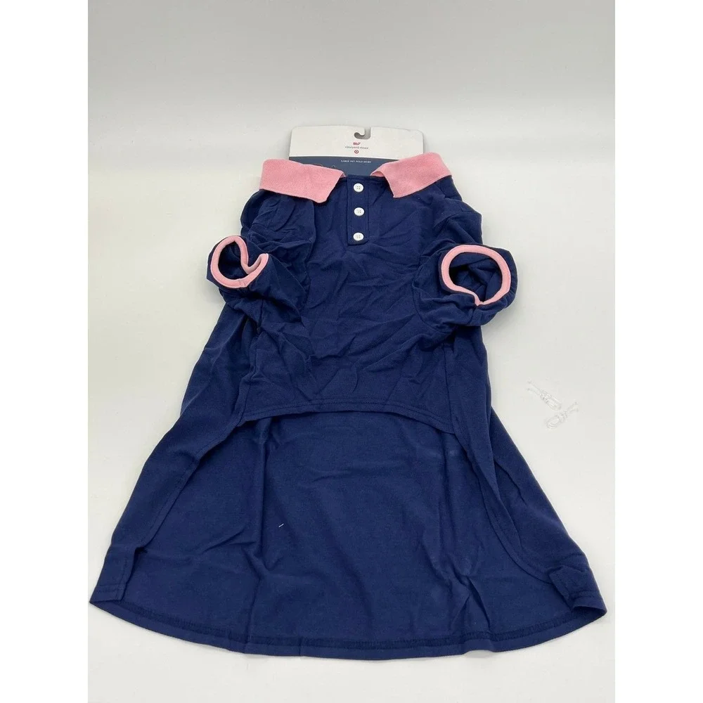 Vineyard Vines Target Navy/Pink Large Dog Pet Shirt NEW